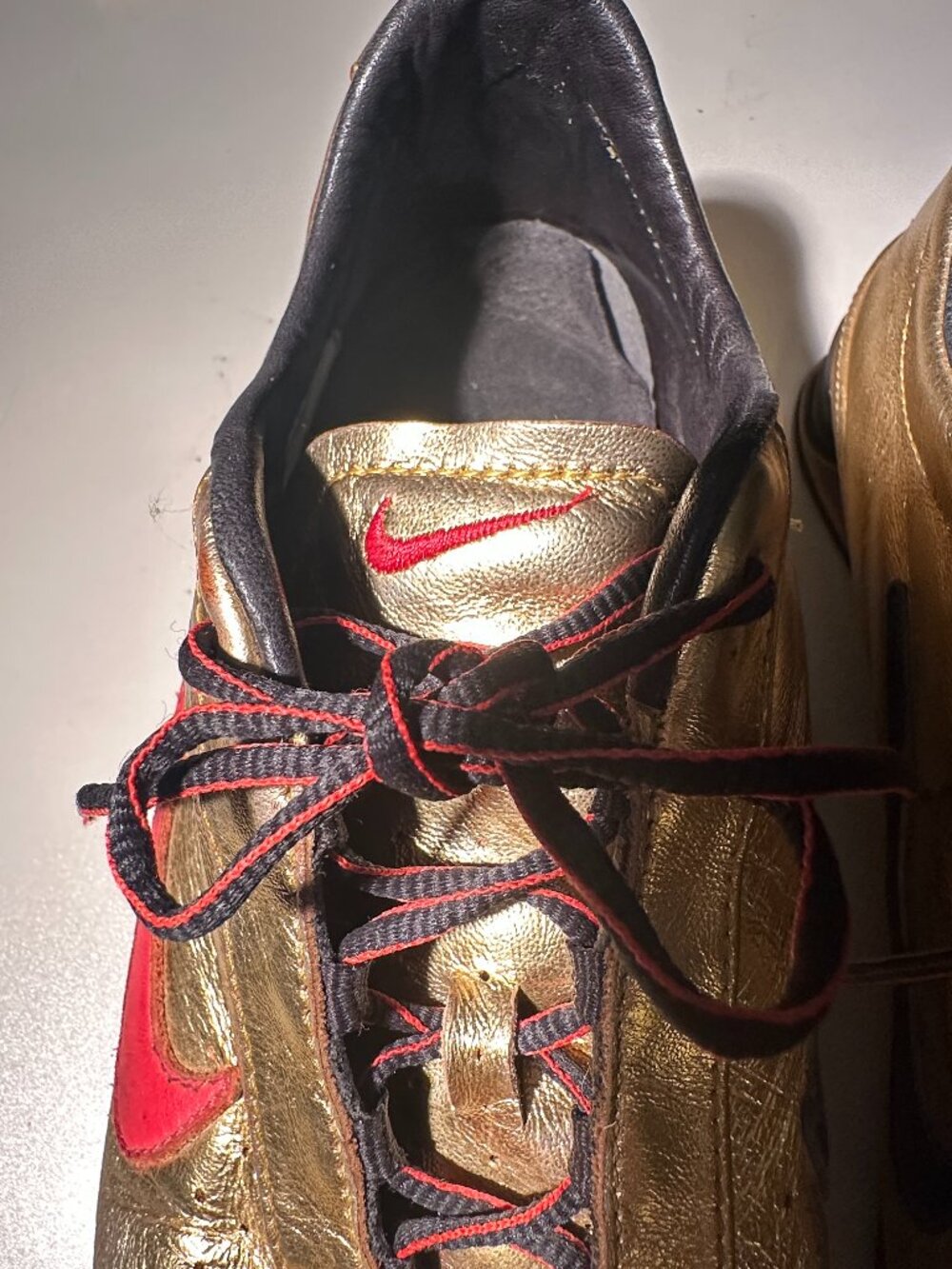 Nike Shox Metallic Gold Leather Sneakers